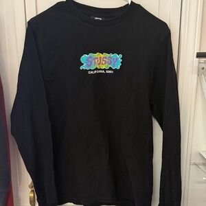 Stussy Black Tee with Vibrant Logo